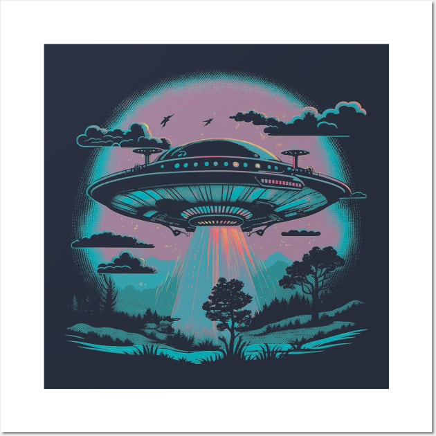 Retro UFO Wall Art by DragonDream